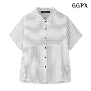 정상가:69,000원 | 스트라이프 차이나 카라 가오리핏 셔츠 (GOBBA014D)