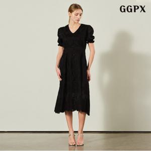 정상가:139,000원 ㅣ 플라워 레이스 퍼프 롱 원피스 (GPBOW024D)