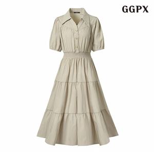 정상가:89,000원 ㅣ 캉캉 카라넥 밴딩 롱 원피스 (GPBOW041D)