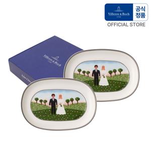 디자인나이프 웨딩피클접시2P 선물세트