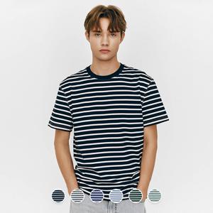 025522  라운드넥 스트라이프 반팔티