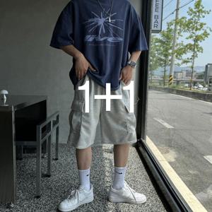[브리치]  / (1+1) 카고 트레이닝 버뮤다 하프 팬츠 반바지 (4컬러)