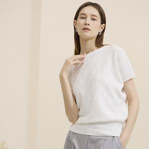 (최초가69,000원)막스스튜디오 여성 바스켓 반팔니트_화이트