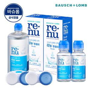 리뉴 후레쉬 355ml + 60ml + 렌즈케이스 x 2세트_유통기한 26.1.31 (+바이오트루 120ml)