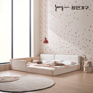장인가구 하랑 E0 패브릭 볼드헤드 저상형 수납가드 데이베드 Q 프레임