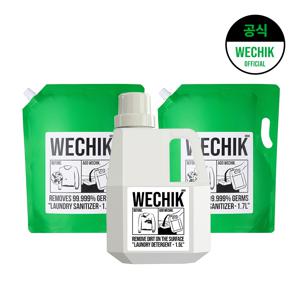 소독 섬유유연제 리필 1.7L 2개+9중효소 EM Plus 세탁세제 1.5L 1개