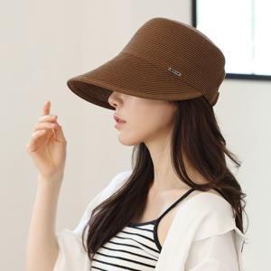라비나 여름 챙넓은 지사 라탄 라피아 밀짚 벨크로 볼캡 모자