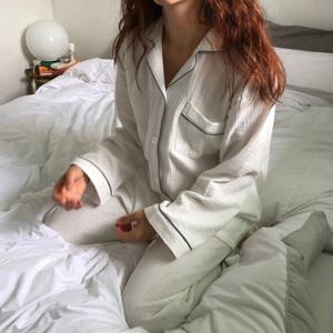 [브리치] 코키코키 / 무지 삥줄라인 커플 잠옷 파자마세트