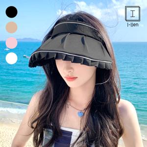 [아일렌] 프릴리즈 레이스 와이드 썬캡 4color