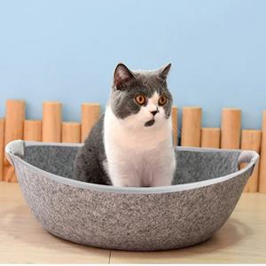 (70% 1+1 땡처리) 고양이 펠트 바구니 하우스/침대 색상랜덤 (그레이/다크그레이)