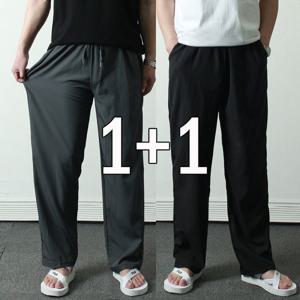 [하프클럽/1+1SET 남자  여름 냉감 세미와이드팬츠 시원한 쿨링 통바지 아이스 차콜 블랙_KL
