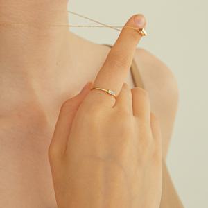 14k 바게트 컷 스톤 반지 14k골드 L03