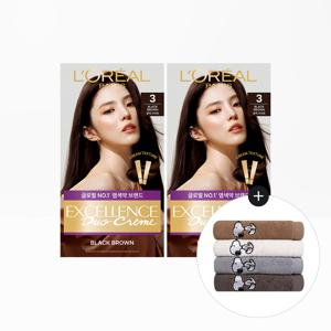 엑셀랑스 듀오크림 염모제 1+1+스누피 타올 1장(랜덤)
