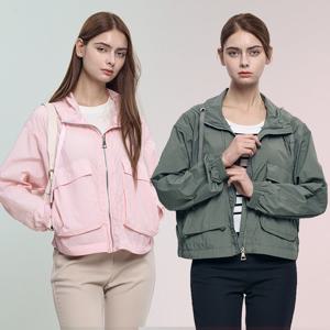 투엘라 드리밍 여성 일상 데일리 웨어 야상 자켓 가오리 크롭 숏 오버핏 루즈핏 후드 집업 점퍼(AB42JK020W)
