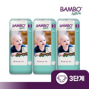 밤보그린 기저귀 3단계 대용량 밴드형 1박스52Px3팩