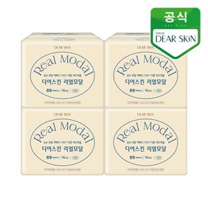 생리대 디어스킨 리얼모달 중형 뉴 16p 4개