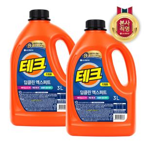 테크 딥클린 실내건조 액체세제 드럼 용기 3L x 2개