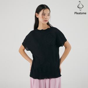 [최초가 119000원] 보타닉 자수 하프 슬리브 블라우스_HPBLM124H08