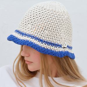 STRIPE BUCKET HAT - BLUE