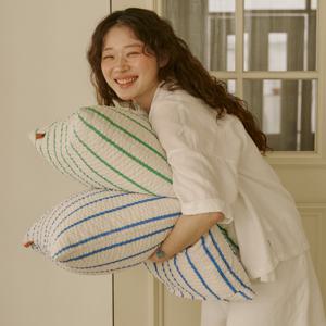 [BWTZ] 스트라이프 삼베 시어서커 여름 베개커버