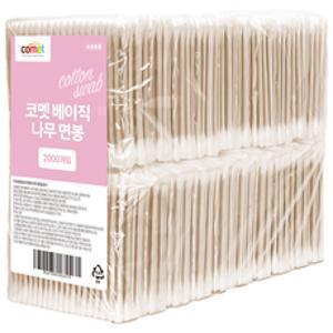 코멧 베이직 나무 순면 면봉, 100개입, 20개