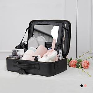 메이크업박스 DFF514L 40.5x28.5x10.5cm 칸막이 메이크업가방 화장품수납 코스메틱 파우치 대형 파티션가방