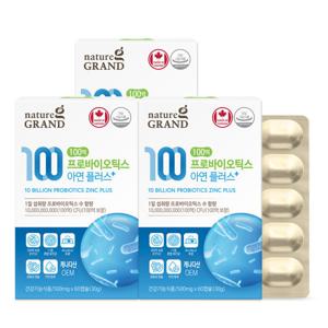 네이처그랜드 100억 프로바이오틱스 아연 플러스 장용성캡슐 3박스 6개월분