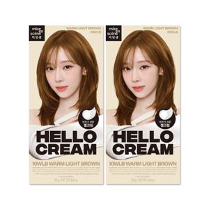 미쟝센 뉴 헬로크림 10WLB 웜라이트브라운 x2개  셀프 염색약