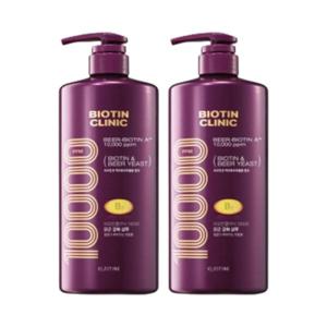 엘라스틴 비오틴클리닉 맥주효모 볼륨케어 샴푸 1000ml 2개