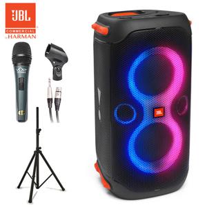 JBL 파티박스 110 블루투스 스피커 충전식 휴대용 버스킹 행사용 스피커 (당일출고/유선마이크/스탠드증정)_