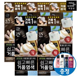 증정)미쟝센 올뉴 쉽고빠른 거품 염색약 1+1 (2N 3N 4N 5N 6N) 흑색 흑갈색 짙은갈색