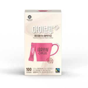 맥널티 공정무역 아이브루 플러스 헤이즐넛향 블랙커피 100g (1gx100개입) 1곽