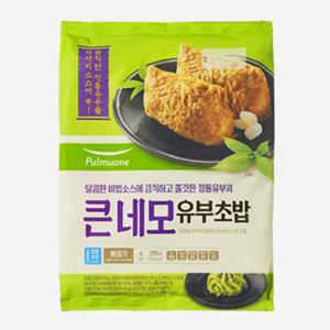 풀무원 큰네모 유부초밥 395g 달콤짭쪼름한 소스 쫄깃하고 큼직한 유부피 도시락 간편식사 유부