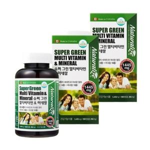 네추럴라이즈 슈퍼 그린 멀티 비타민 앤 미네랄 1445mg x 180정 2개/SJ