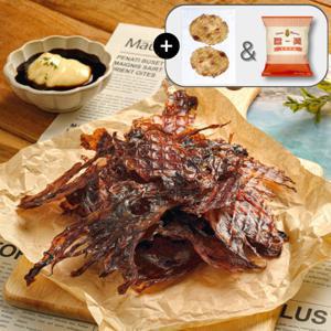 (신선집중)  1+1 쫀득한 납작숏다리150g (20~30미) 2팩 (무료증정) 팝꽃25g+허니버터쥐포2장