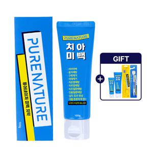 퓨어네이처 무불소 미백치약 글루타치온 생약추출물 함유 저자극 잇몸치약 구취제거 100g 2개 치아미백 케어
