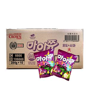 크라운 마이쮸 포도 사과 대용량 284g 10개