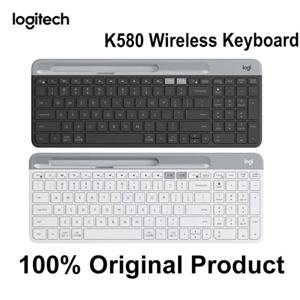 로지텍 K580 무선 키보드 휴대용 멀티 디바이스 2 4G 블루투스 통합 듀얼 모드 PC 태블릿 휴대폰용