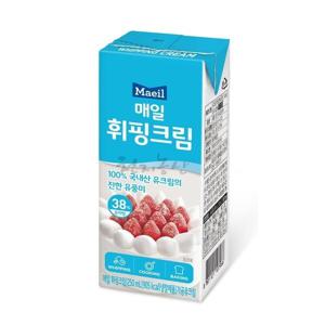 매일 휘핑크림 250mlX1팩 /유지방38%/유크림99.6%/냉장