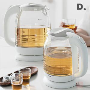 듀플렉스 위생적인 1.7L 대용량 유리포트 무선주전자 전기포트 커피포트 전기주전자 티포트 DP-1303EK