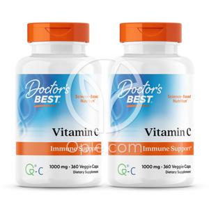 (오플닷컴) 2개 비타민 C 위드 Q-C 1000 mg 비타민씨 360 베지 캡슐 Doctors BEST 빠른직구