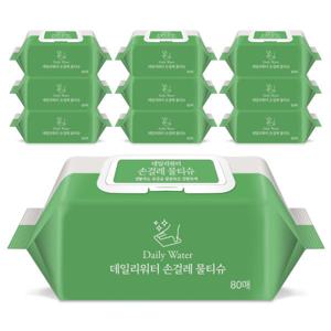 데일리워터 손걸레티슈 캡형 80매 x 10팩