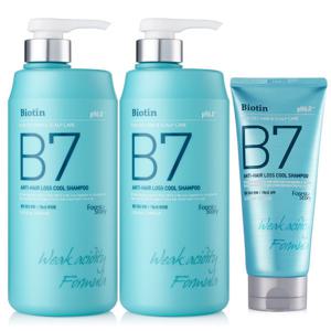 B7 약산성 쿨 탈모샴푸 1000ml +1000ml+200ml / 안티헤어로스