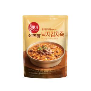 CJ 햇반 소프트밀 낙지김치죽 420g 비비고 죽