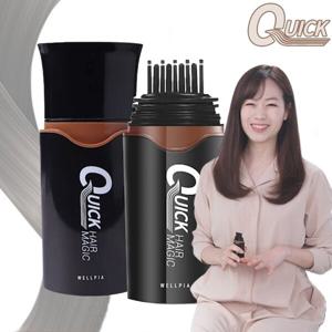 웰피아 퀵 헤어매직 흑갈색x3개 스피드 새치커버 염색약