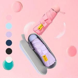 (1+1) 우양산 자외선 UV 차단 초경량 휴대용 캡슐 미니 우산 양산