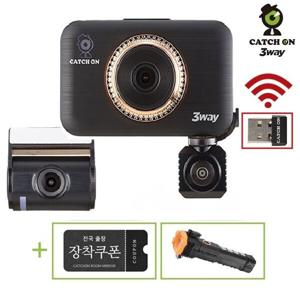 출장무료장착 캐치온 3채널 블랙박스 동글이+랜턴+128GB