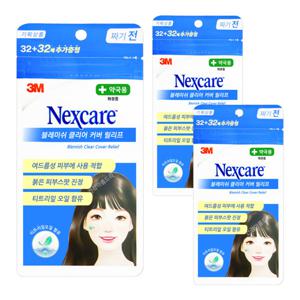 3M 블레미쉬 클리어 커버 릴리프 64매x3팩 방수 투명 스팟 패치