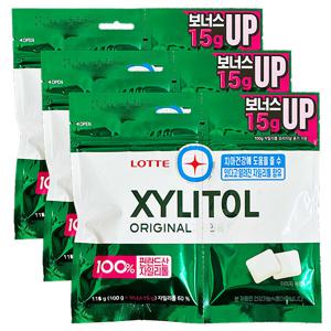 롯데제과 자일리톨 오리지날 껌 리필 115g  x3개