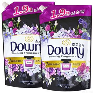 PG 다우니 초고농축 생화향기 미스티크 리필 1.35L 2개